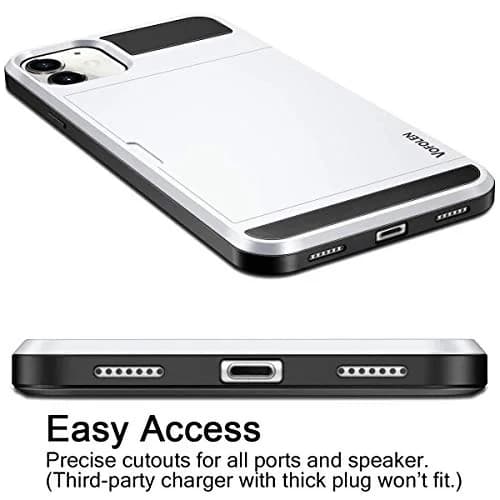 Vofolen for iPhone 11 Case Wallet with Card Holder [Max 3 Cards] White | Slim Impact-Absorbing Hybrid Design thumbnail 4