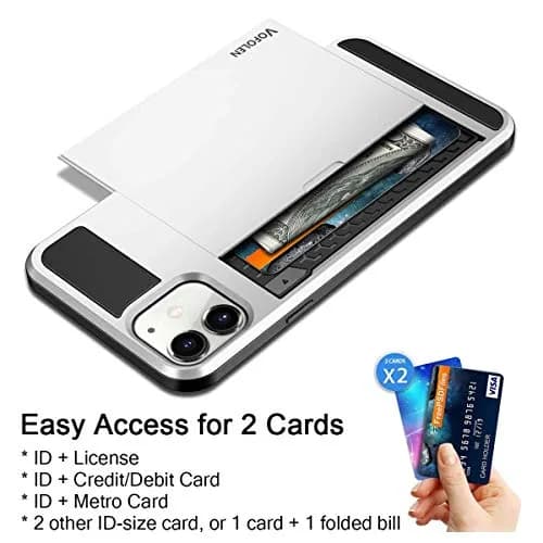Vofolen for iPhone 11 Case Wallet with Card Holder [Max 3 Cards] White | Slim Impact-Absorbing Hybrid Design thumbnail 3