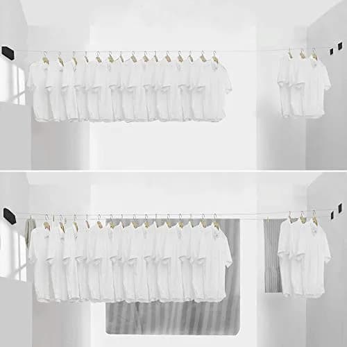 BESy Retractable Double Clothesline Laundry Indoor Washing Clothes Line | 4.2m, 20kg Capacity, Black thumbnail 4