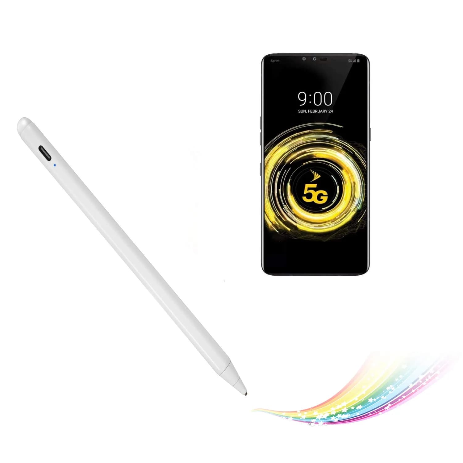 Bbata Stylus Pen for OnePlus Pad | Active Capacitive Digital Pencil, White, Touch Control & Type C Recharge