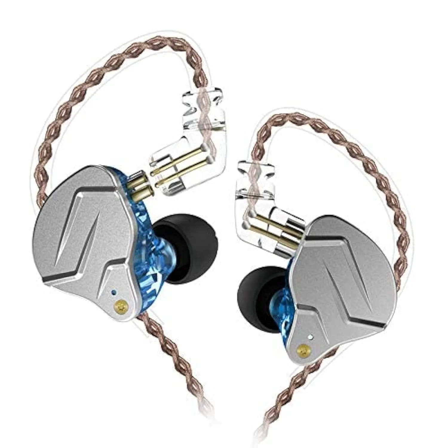 CCA ZSN Pro Hybrid Driver In-Ear Earphones 25 ohm | HiFi Power Bass Wired Headphones — ZSN Pro-blue / No Mic