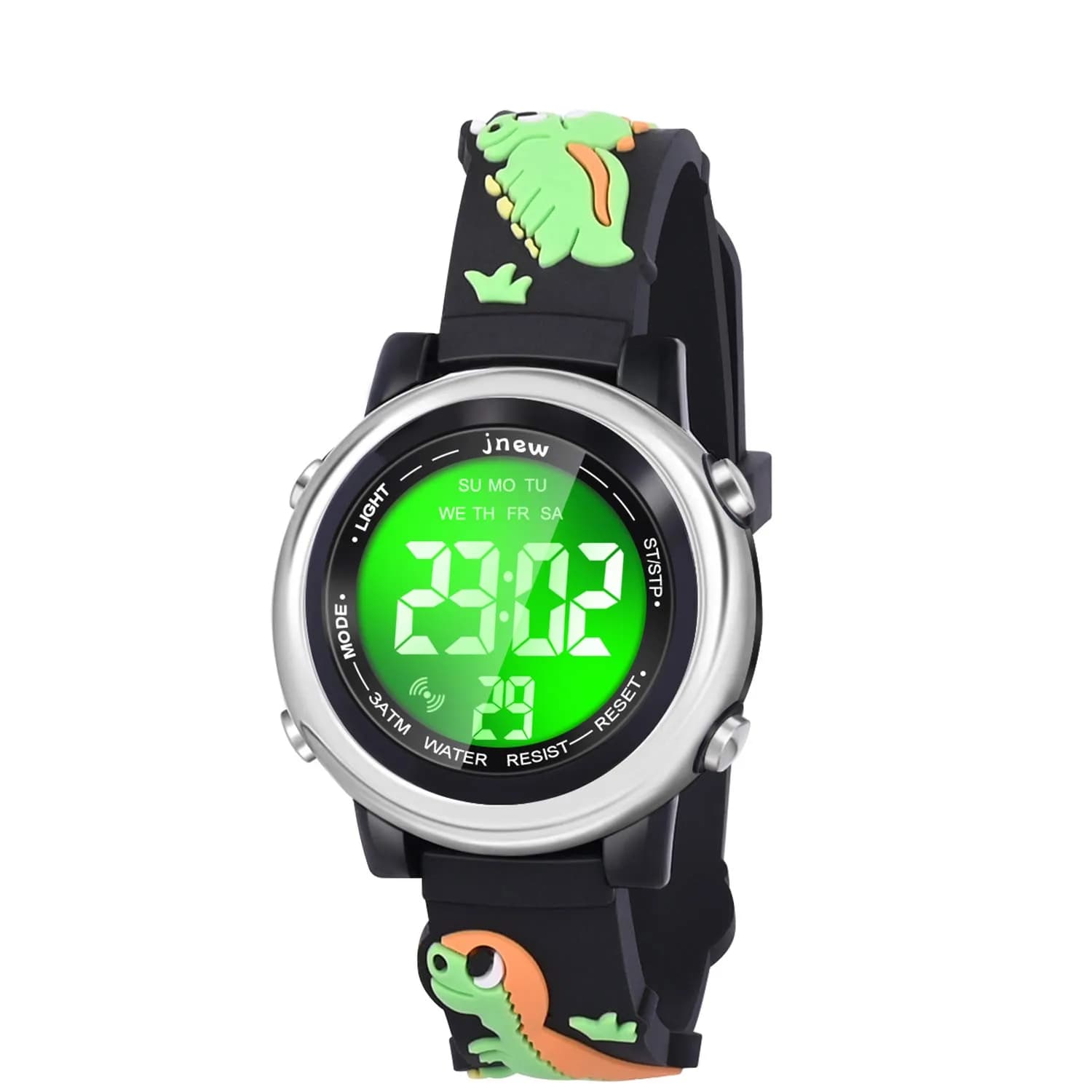 Viposoon Kids Dinosaur Watch Green Silicone Strap | Fun Time-Telling Toy for Boys & Girls Ages 3-11 - main product image