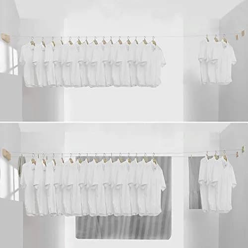 BESy Retractable Double Clothesline Laundry Indoor Washing Clothes Line | Heavy Duty, Gold Finish, 13.8 Feet thumbnail 4