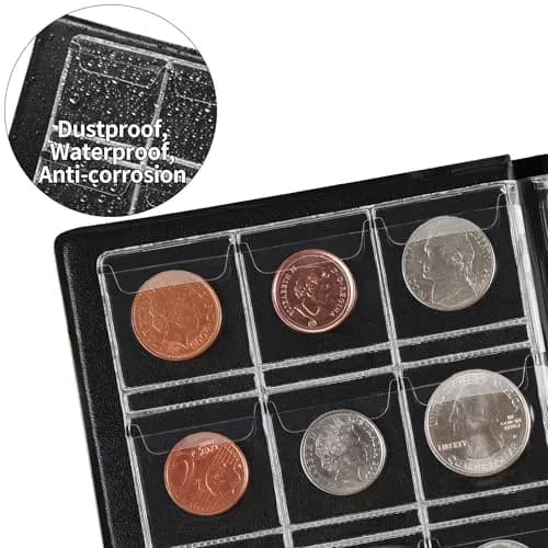 OSOPOLA Coin Storage Album Collection Holder Black | 120 Pockets, PVC & Artificial Leather, 10 Pages thumbnail 5