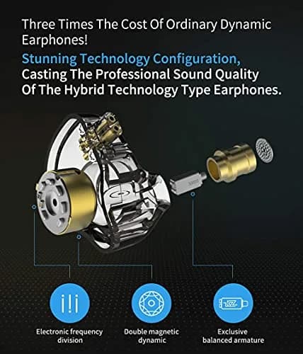 CCA ZSN Pro Hybrid Driver In-Ear Earphones 25 ohm | HiFi Power Bass Wired Headphones thumbnail 2