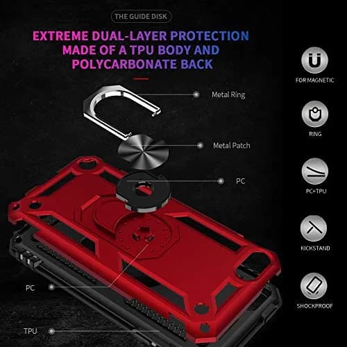 ULAK for iPod Touch 7/6/5 Case with 2HD Screen Protectors | Heavy Duty Drop & Scratch Protection thumbnail 2