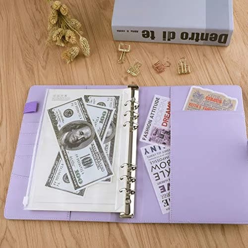 Antner A5 PU Leather Notebook Binder 9.2 x 6.9 inch | Metal 6-Ring Mechanism thumbnail 4