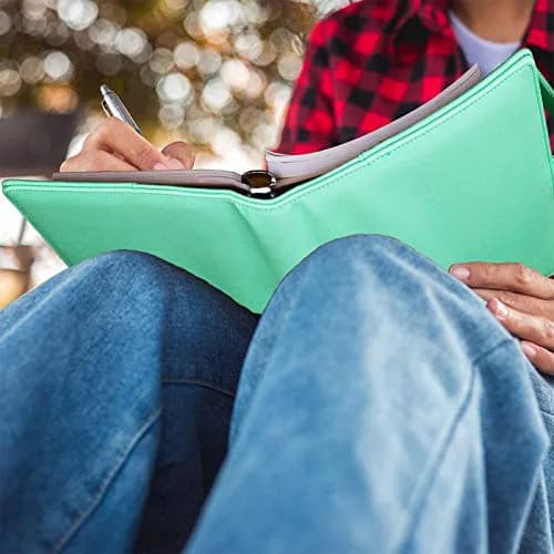 Antner A5 Binder 6 Ring Refillable Budget Planner Cover with Magnetic Buckle, PU Leather Loose Leaf Photocard Holder, Light Green (23.37 cm x 17.53 cm) thumbnail 6