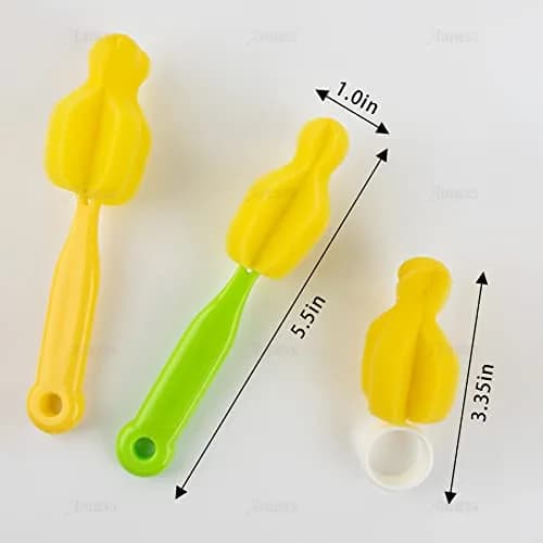 AUEAR Milk Bottle Nipple Brushes Pacifier Sponge Cleaning Set (10 Pcs) | BPA-Free Sponge & Plastic thumbnail 2
