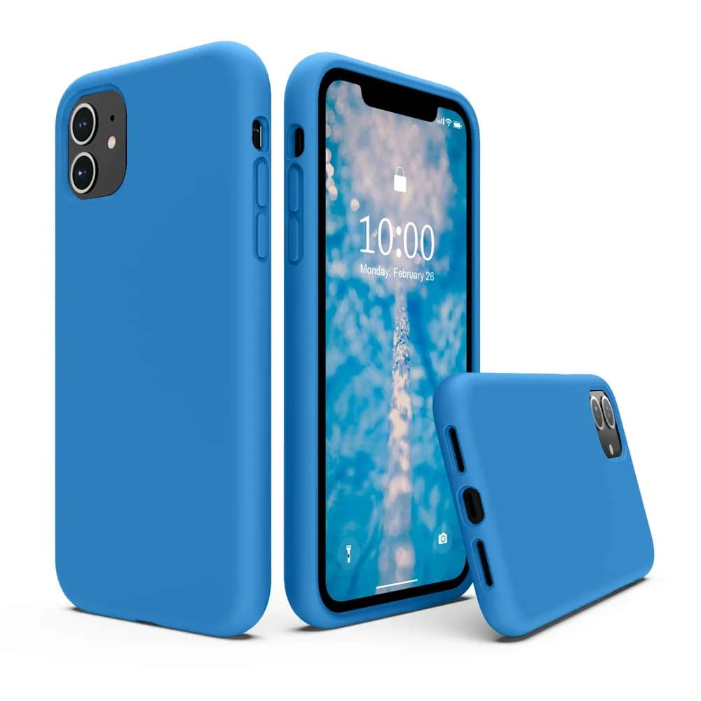 SURPHY Compatible with iPhone 11 Case 6.1 inch | Thickening Liquid Silicone with Microfiber Lining — Blue