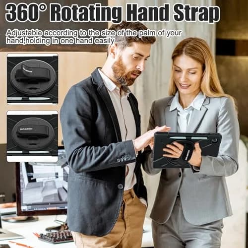 BRAECNstock Rugged Case for Samsung Galaxy Tab S6 Lite 10.4" (2020/2022/2024) with Hand Strap & Stand, 450g thumbnail 4