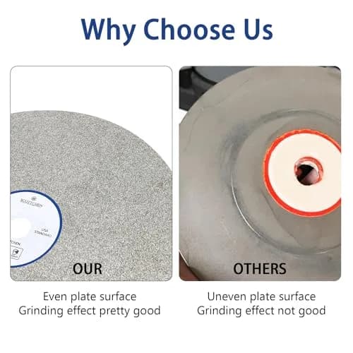 SCOTTCHEN Diamond Flat Lap Wheel 8" (203mm) x 1/2" (12.7mm) Arbor, 80 Grit Grinding Disc for Granite, Glass, Gemstone thumbnail 4