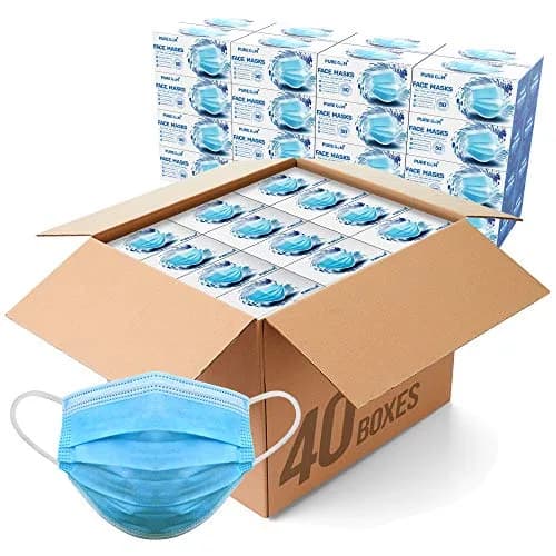 Gleeporte 3-Ply Disposable Face Masks, Blue, 500 Count (Pack of 1) | Bulk Pack with Elastic Earloops for Daily Use thumbnail 1