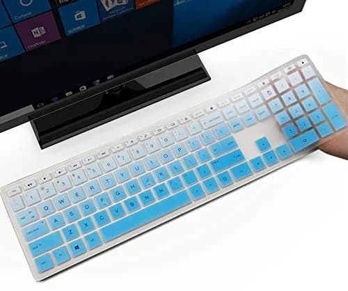 imComor Ombre Blue Silicone Keyboard Cover for HP Pavilion 27/24-inch Laptops | Fits US Layout thumbnail 1