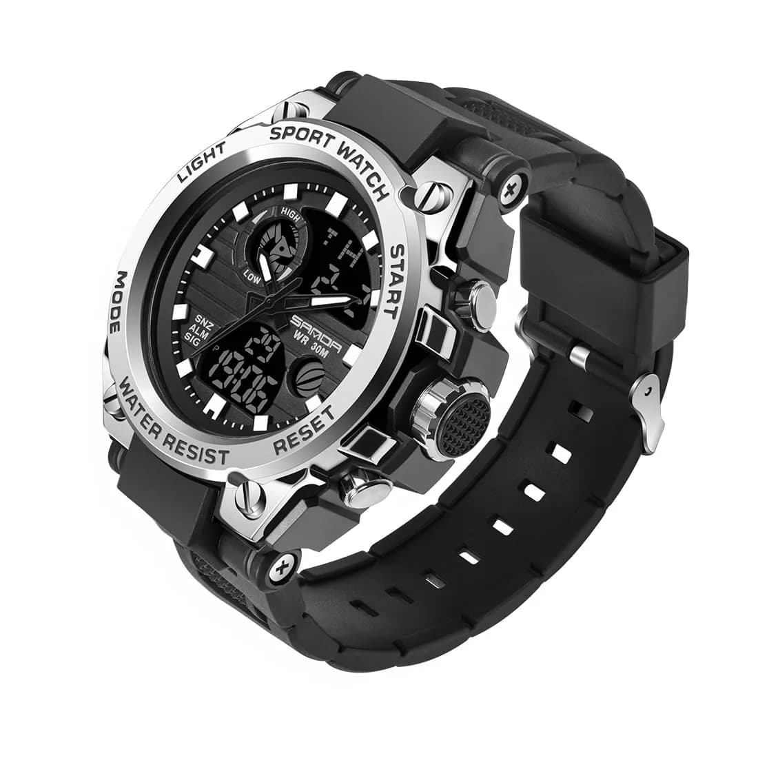 AIMES Men's Sports Military Waterproof Digital Watch 53mm | Multifunction Outdoor Timepiece