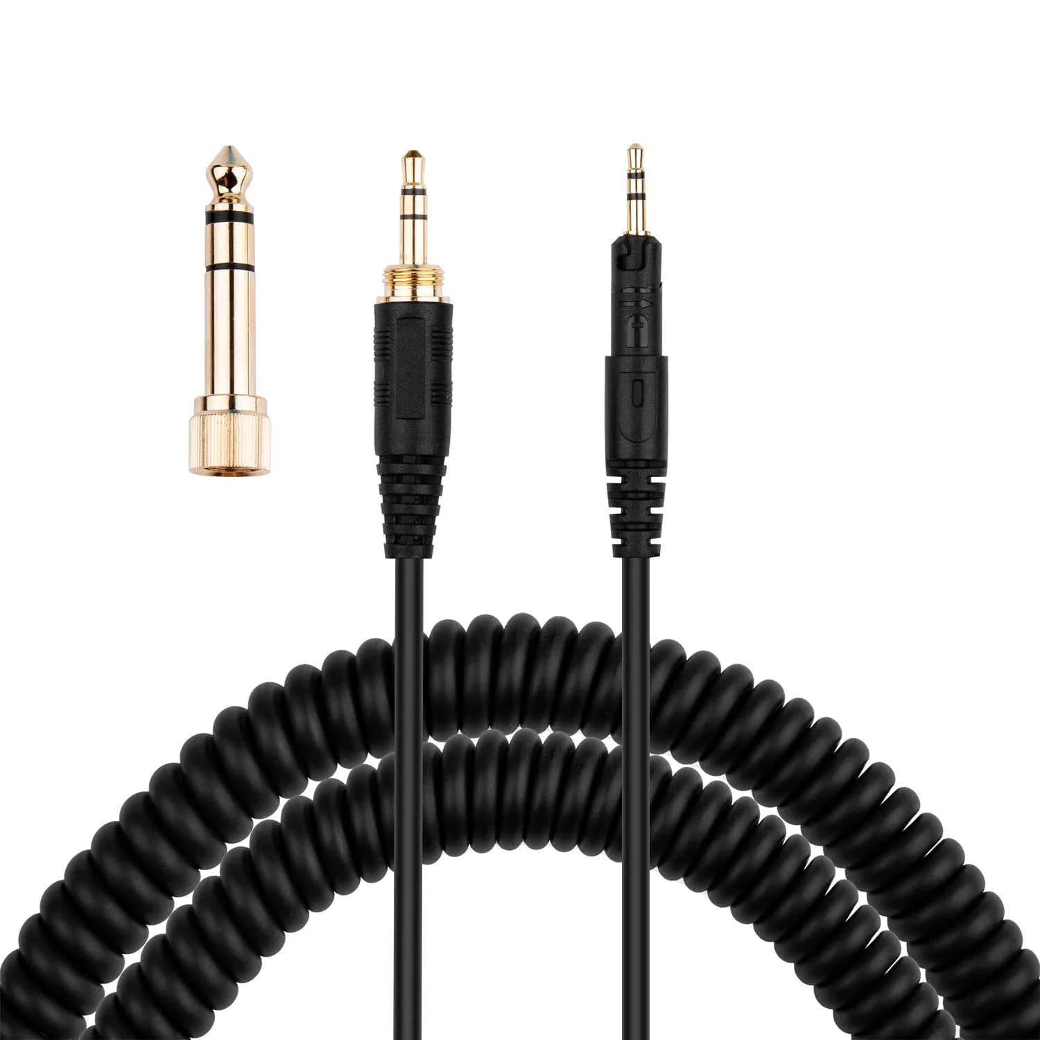 Smays Replacement Coiled AUX Cable for Audio-Technica ATH-M50x, M40x, M70x, M60x Headphones | 2.5mm to 3.5mm Male, 4-10ft - main product image