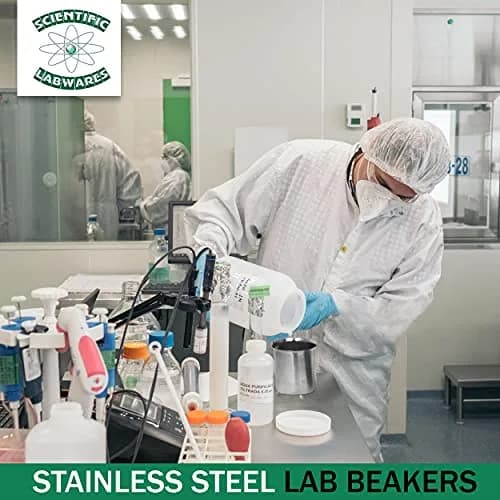 Edu-labs Stainless Steel Lab Beaker with Rim, Low Form, 250ml (8.45 Fl Oz) | Robust & Durable for Lab Applications thumbnail 6