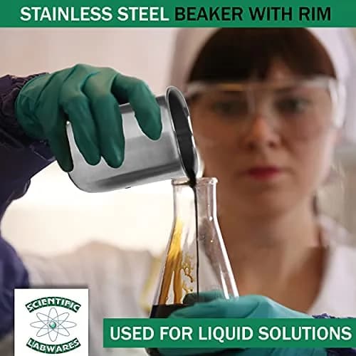 Edu-labs Stainless Steel Lab Beaker with Rim, Low Form, 3000mL (101.4 Fl Oz) | Industrial Grade Laboratory Equipment thumbnail 4