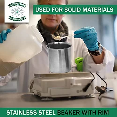 Edu-labs Stainless Steel Lab Beaker with Rim, Low Form, 3000mL (101.4 Fl Oz) | Industrial Grade Laboratory Equipment thumbnail 5