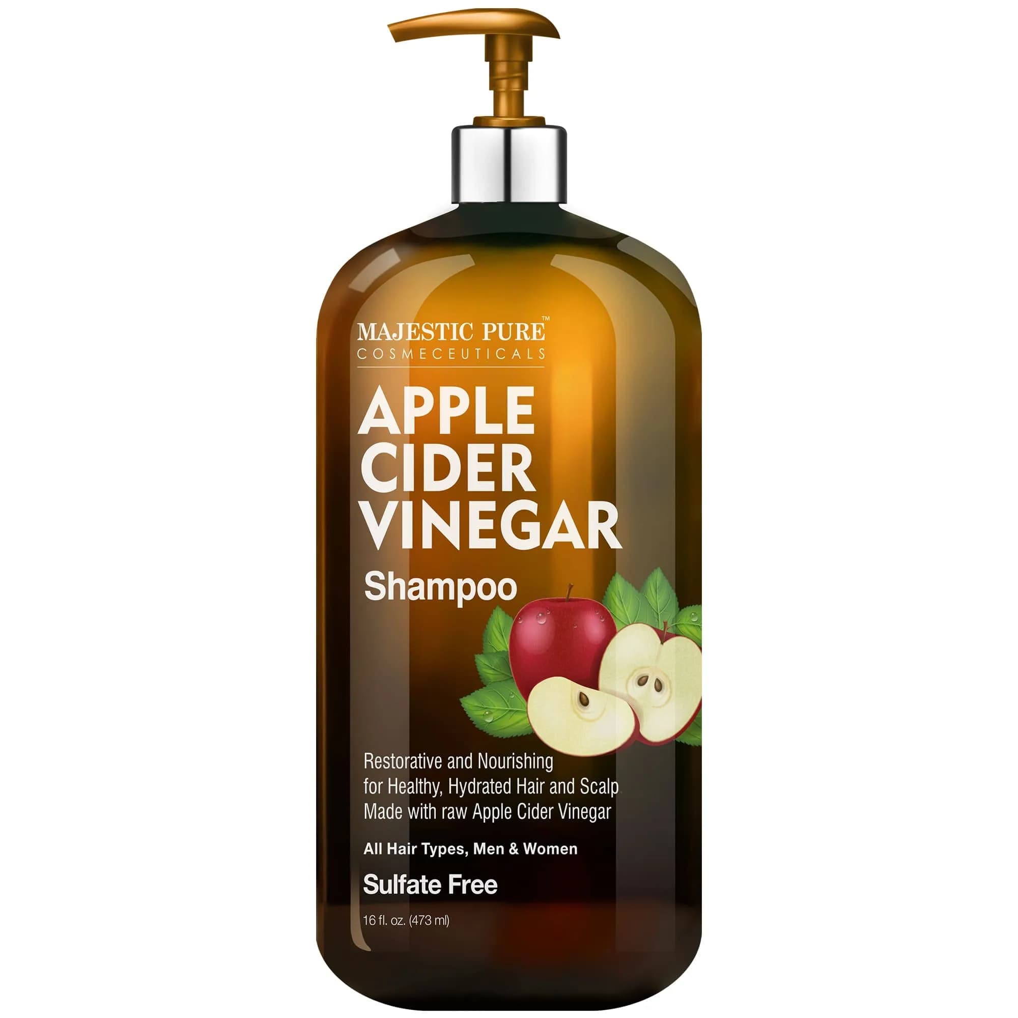 Majestic Pure Biotin Shampoo Sulfate & Paraben Free - 16 Fl Oz (473ml) | Promotes Fuller, Longer, Healthier Hair — Apple Cider Vinegar