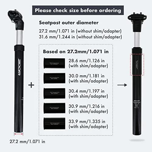 DJC Bike Suspension Seatpost 30.9mm Golden Head | 42mm Travel Aluminum Body thumbnail 3