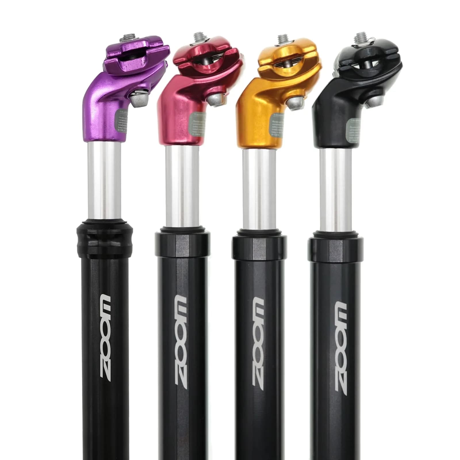 DJC Suspension Seatpost 27.2mm Black Head | Lightweight Aluminum Body with 42mm Travel — black head / 28.6mm(by Shim Adapter)