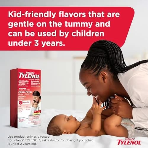 Tylenol Infants Dye-Free Acetaminophen Oral Suspension Cherry 30ml (1 Fl Oz) | Pain & Fever Relief for Babies thumbnail 4