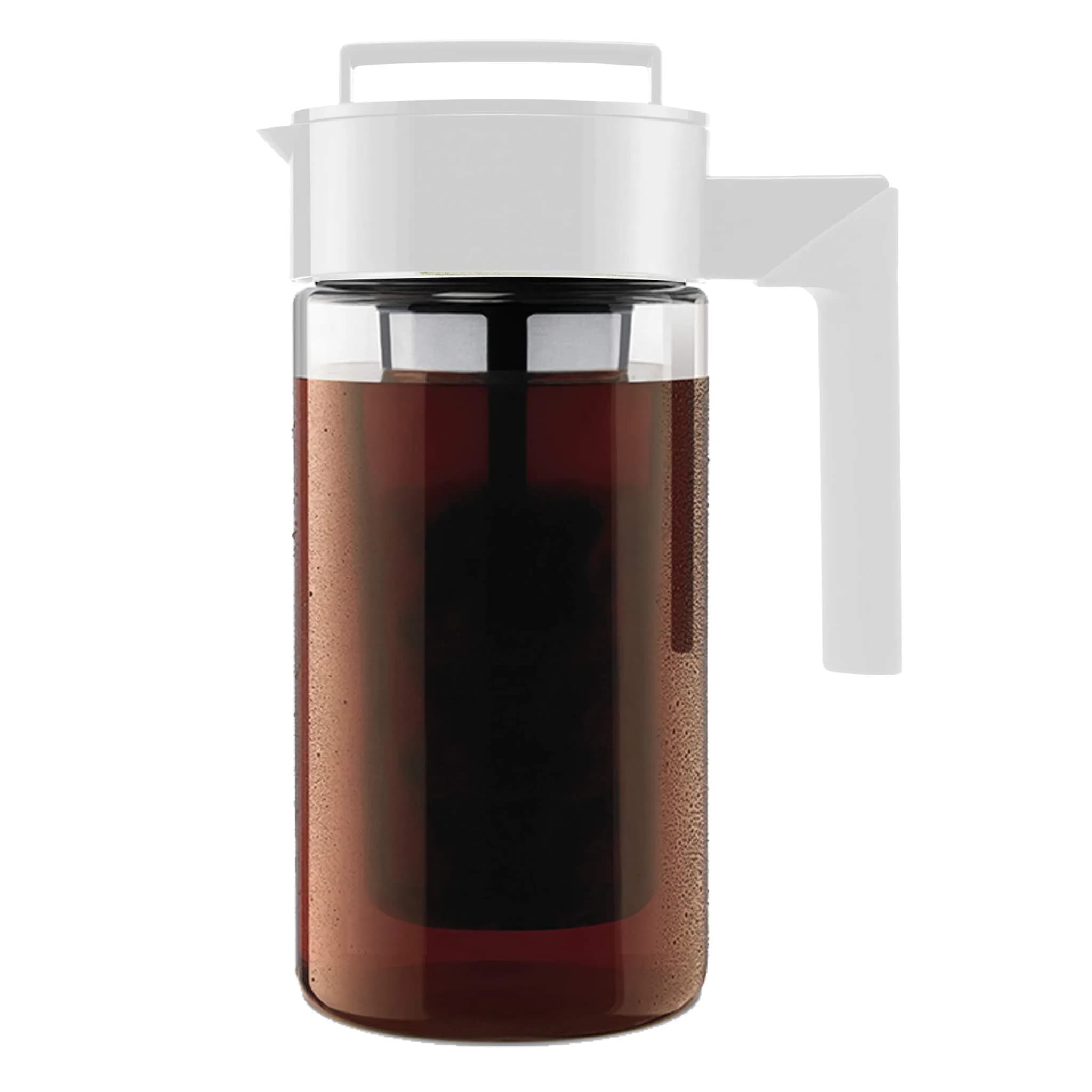 Takeya Deluxe Cold Brew Coffee Maker 1 Quart (946 ml) White | Smooth, Less Acidic Coffee at Home — White