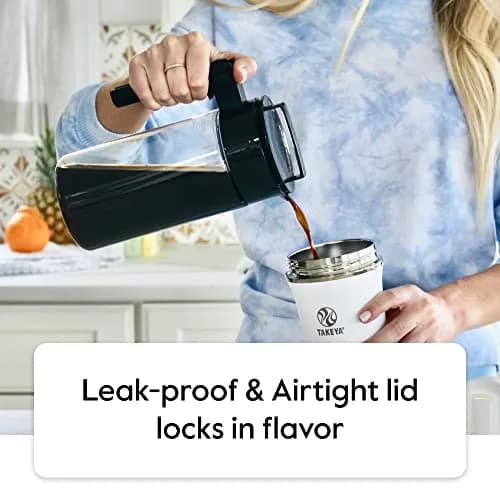 Takeya Deluxe Cold Brew Coffee Maker 1 Quart (946 ml) White | Smooth, Less Acidic Coffee at Home thumbnail 3