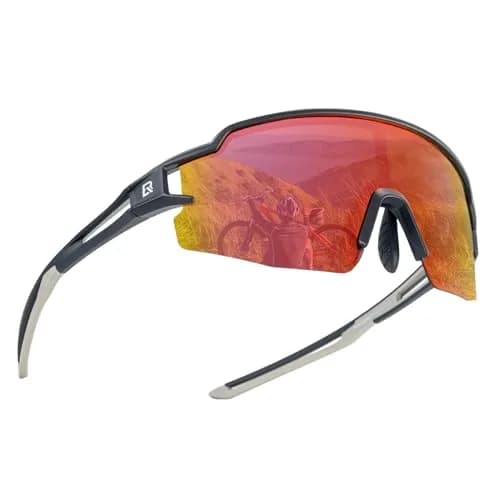 ROCKBROS Polarized Cycling Sunglasses for Men & Women | Rectangular Shape, UV Protection, Lightweight TR90 Frame | Black Yellow, 145mm Arm (5.7in) thumbnail 1