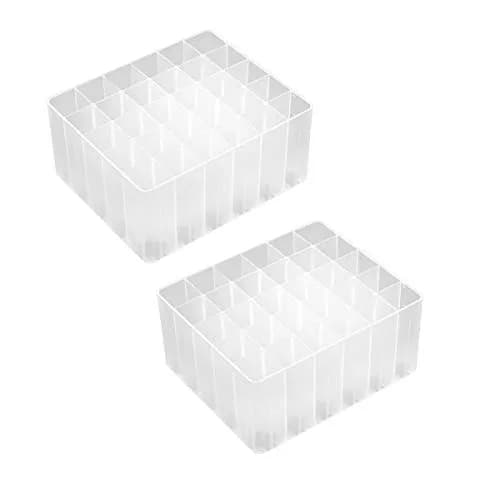 Chris.W 2 Pack 30-Slot Art Markers Pen Holder Desk Stand Organizer Storage Tray (Clear) | Keep Art Supplies Neat & Tidy thumbnail 1