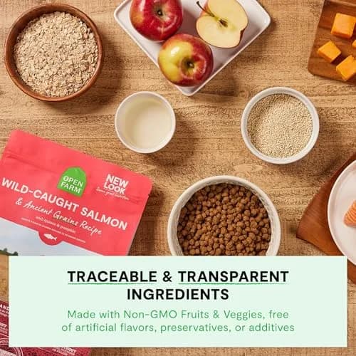 Open Farm Ancient Grains Dry Dog Food, Farmer's Table Pork Kibble, 1.81kg (4lb) | Grain-Inclusive, Sensitive Stomach Support thumbnail 5