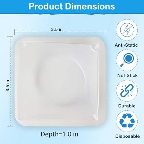 Labnique Square Polystyrene Weigh Boats 100ml | Anti-Static Disposable Lab Dishes thumbnail 2