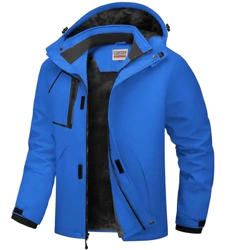 WULFUL Men's Waterproof Ski Jacket Warm Winter Coats Windproof with Hood | Fleece Lined, Water-Resistant, Durable, Relaxed Fit thumbnail 1