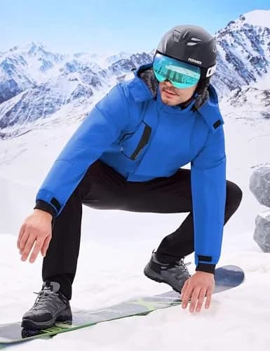 WULFUL Men's Waterproof Ski Jacket Warm Winter Coats Windproof with Hood | Fleece Lined, Water-Resistant, Durable, Relaxed Fit thumbnail 3