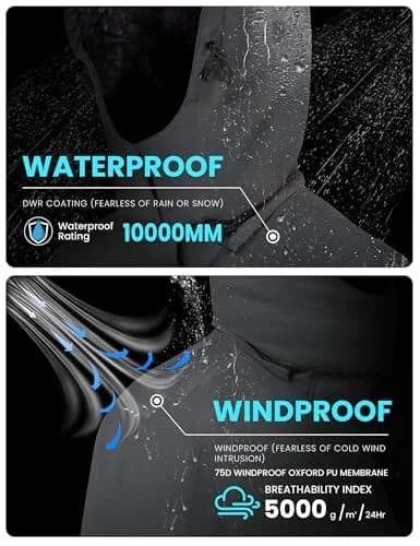 WULFUL Men's Waterproof Ski Jacket Warm Winter Coats Windproof with Hood | Fleece Lined, Relaxed Fit, Water & Windproof thumbnail 4