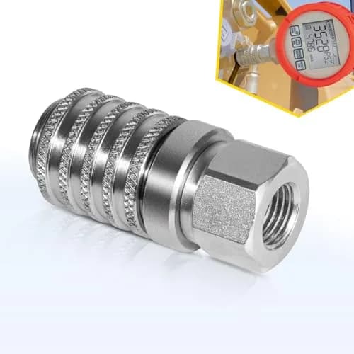 Yoursme PD242 Series Steel Test Port Quick Coupler | 1/8" Body, 1/4"-18 NPTF Thread, 6000 PSI thumbnail 1
