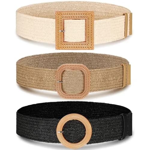 Syhood Woven Belt Dress, Fit Waist Size Below 31'' | Bohemian Elastic Waist Belt for Women thumbnail 1