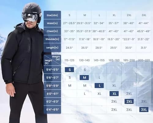 WULFUL Men's Waterproof Ski Jacket Warm Winter Coats Windproof with Hood | Fleece Lined, Relaxed Fit, Water & Wind Resistant thumbnail 8
