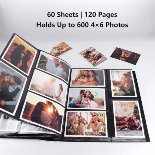 RECUTMS Photo Albums 4x6 Pictures | Large Capacity 600 Pockets, Elegant PU Leather Cover, Dual Horizontal & Vertical Pockets thumbnail 2