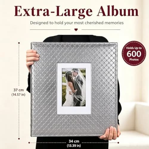 RECUTMS Photo Albums 4x6 Pictures | Large Capacity, Elegant PU Leather Cover, 600 Pockets, Ideal for Weddings & Travel thumbnail 8
