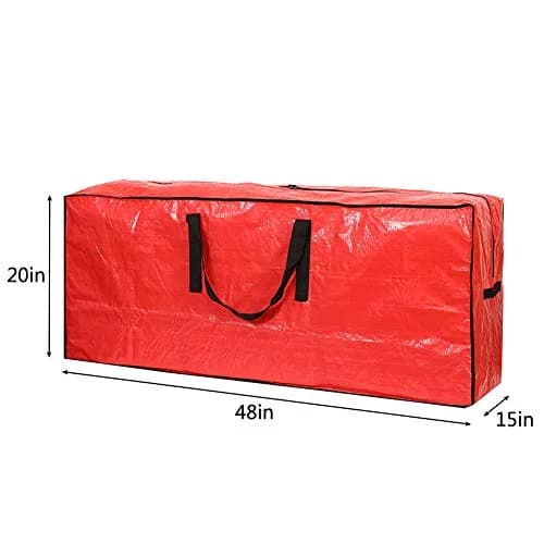Sattiyrch Red Christmas Tree Storage Bag 122cm (48") | Protects Up to 7.5ft Trees from Dust & Moisture thumbnail 2