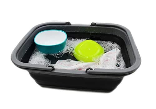 SAMMART 9.2L Collapsible Picnic Basket with Handles | Space Saving, Portable & Foldable (Grey/Black) thumbnail 6