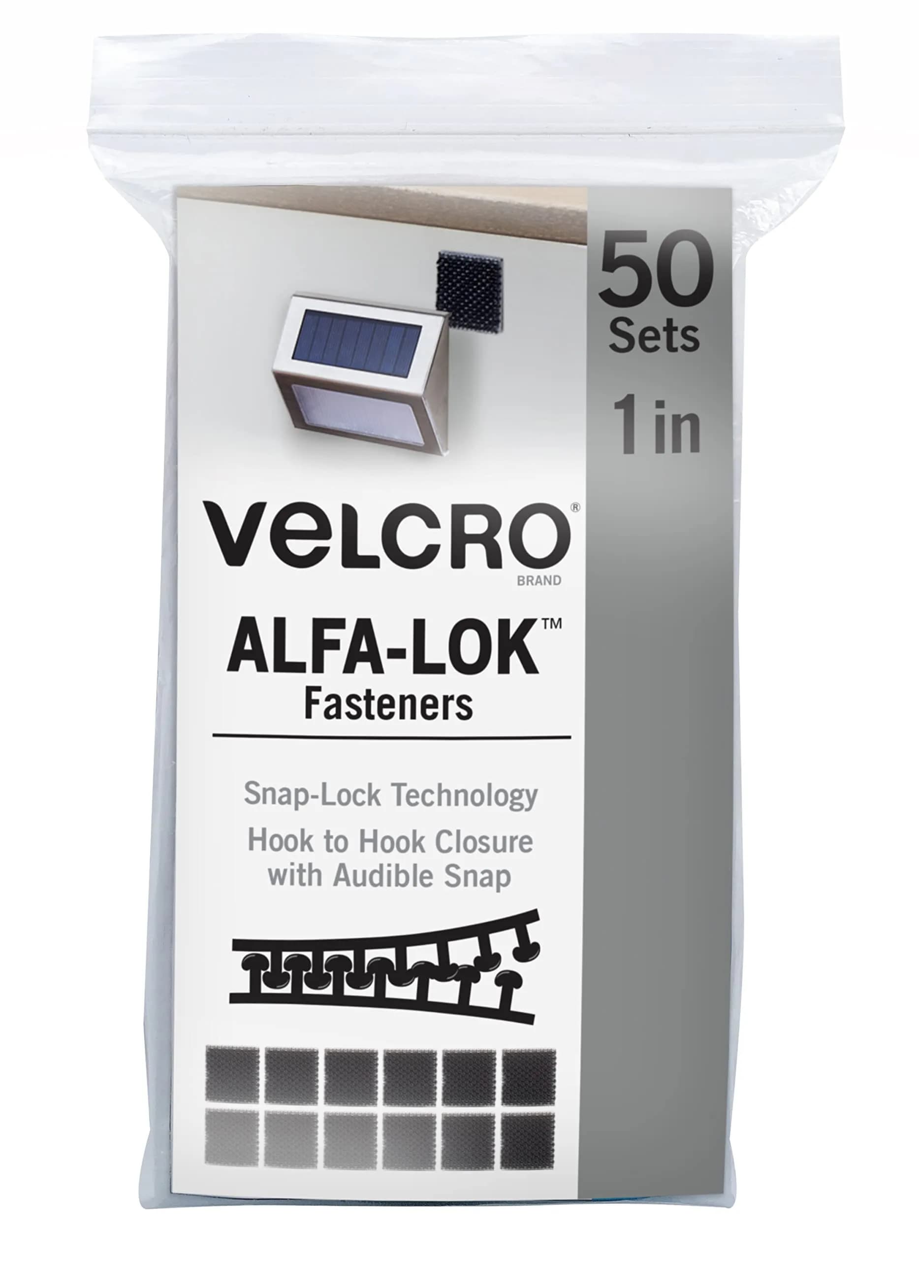 VELCRO Brand Extreme Lock Mounting Strips, Black, 3in x 1in, 4 Sets | Heavy Duty, Water & UV Resistant Mounting Solution — 1 inch Squares, 50 Sets / Heavy Duty