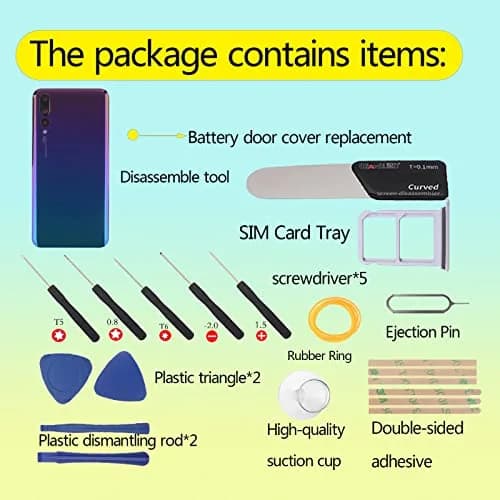YHX-US Battery Back Cover Replacement for Huawei P20 Pro CLT-L09 CLT-L29 6.1" Rear Cover Housing Door Twilight thumbnail 5