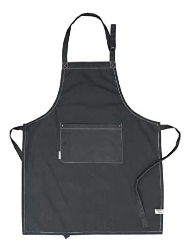 AMOUR INFINI Cotton Solid Apron with Pocket & Adjustable Strap - 72x81cm (27.5x33 Inches) | Washed Gray Chef Apron thumbnail 1