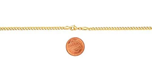 Barzel 18K Gold Plated Cuban Link Chain Necklace 4mm Width, 22 Inches Length | Classic Statement Jewelry thumbnail 3