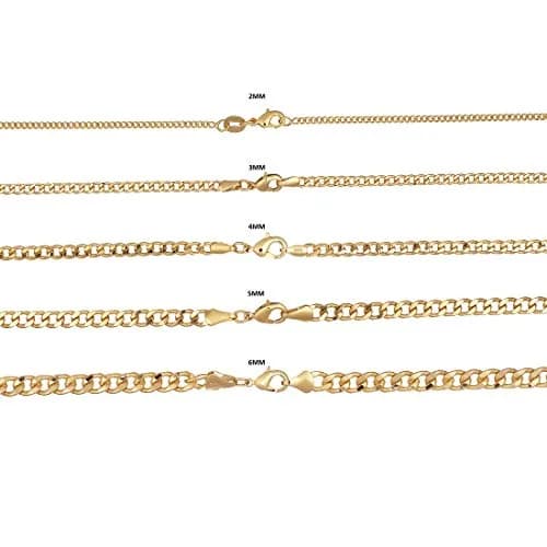 Barzel 18K Gold Plated Cuban Link Chain Necklace 5mm (0.2 inches) Width, 22 Inches Length | Classic Statement Jewelry thumbnail 4