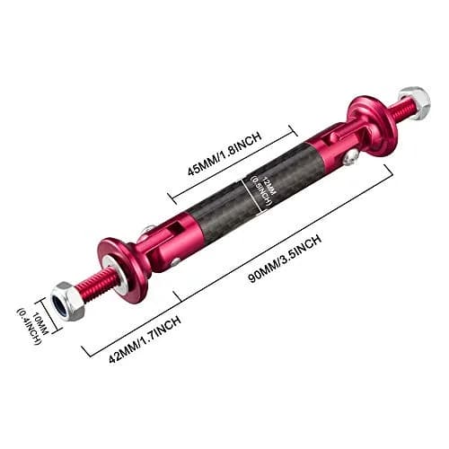TOMALL Car Bumper Tie Rods 45mm Carbon Fiber Red | Universal Auto Support & Decor thumbnail 2