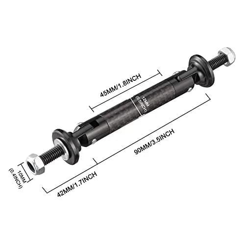 TOMALL Car Bumper Tie Rods 45mm Carbon Fiber Black | Fix & Decorate with Racing Effect thumbnail 2
